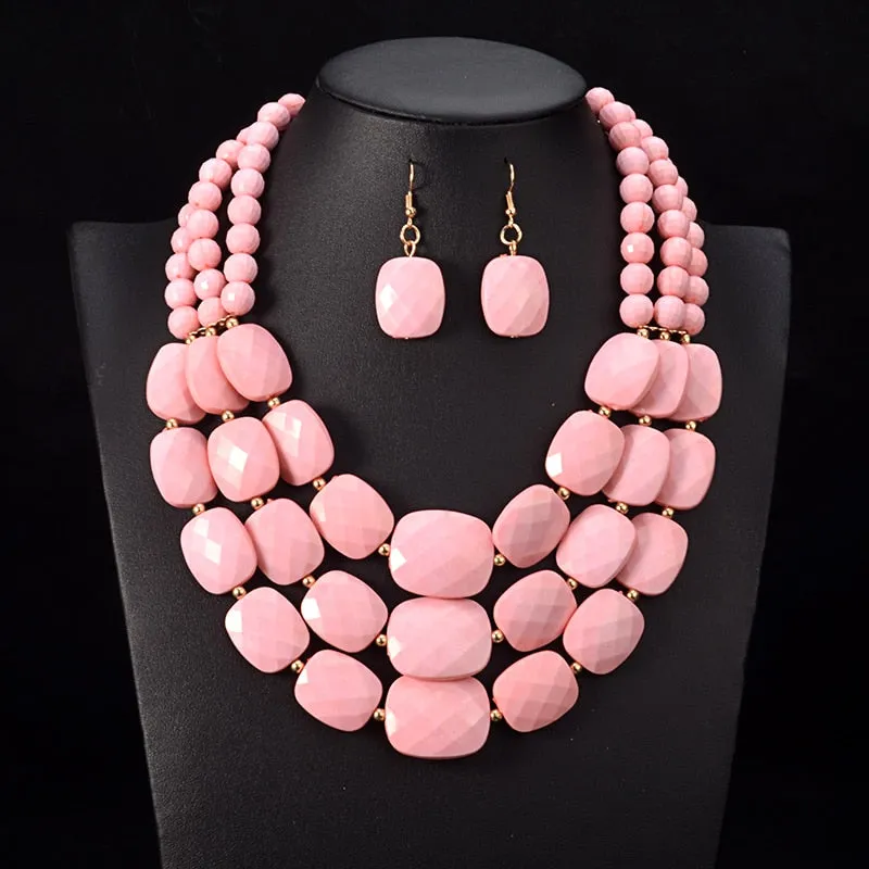 African Beads Choker Necklace Set Anna Kay Co