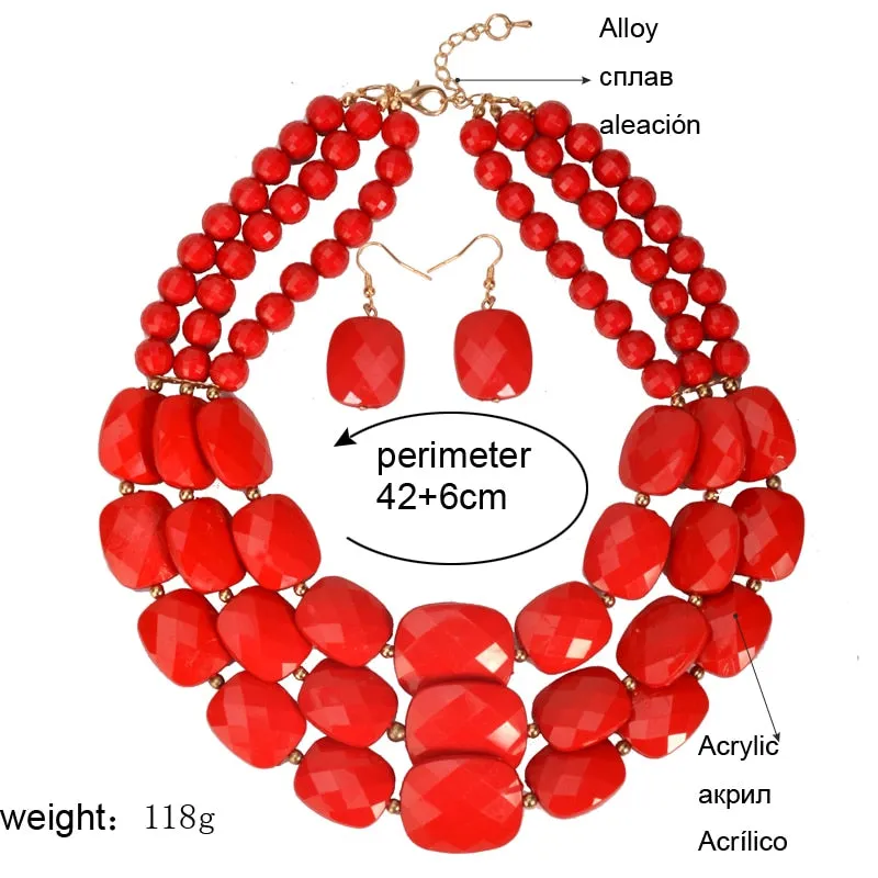 African Beads Choker Necklace Set Anna Kay Co