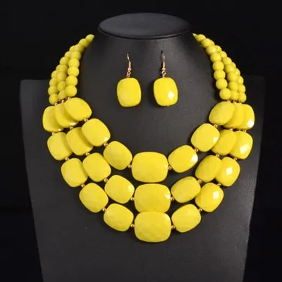 African Beads Choker Necklace Set Anna Kay Co