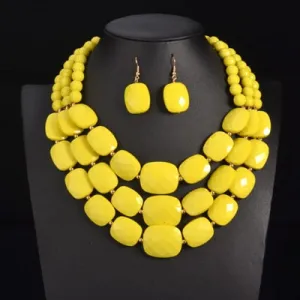 African Beads Choker Necklace Set Anna Kay Co