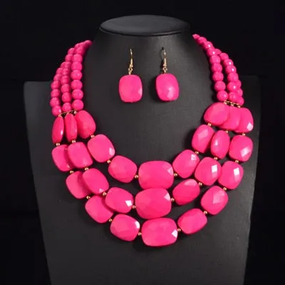 African Beads Choker Necklace Set Anna Kay Co