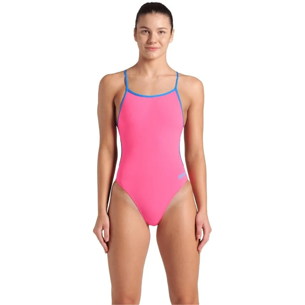 Arena Lace Back Solid Shocking Pink Blue River