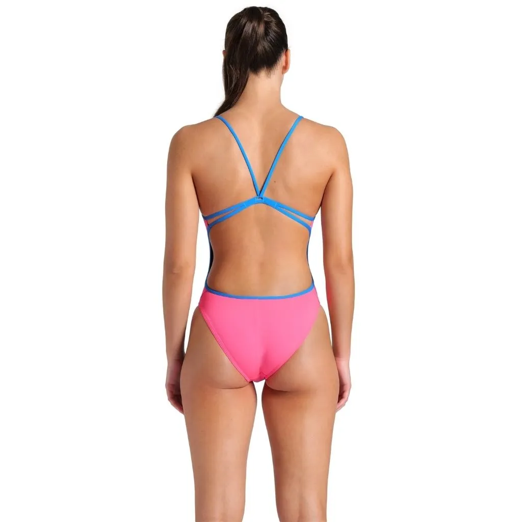Arena Lace Back Solid Shocking Pink Blue River