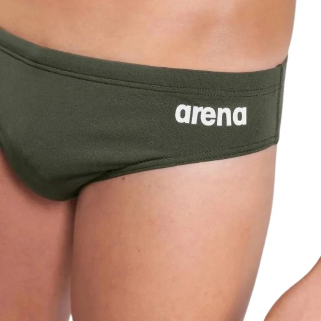 Arena Team Solid Brief Dark Sage White