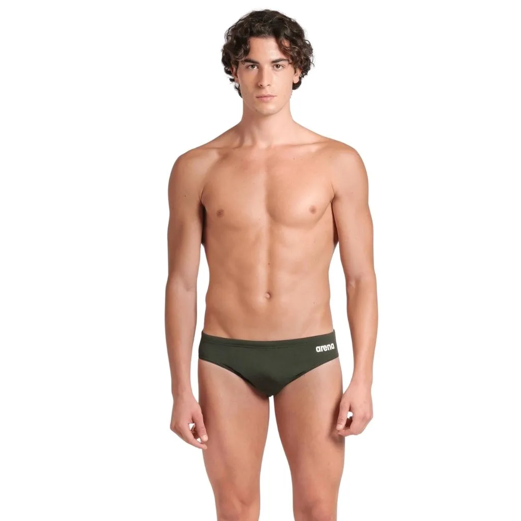 Arena Team Solid Brief Dark Sage White
