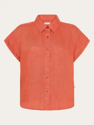 ASTER fold up short sleeve linen shirt - Langoustino Knowledge Cotton
