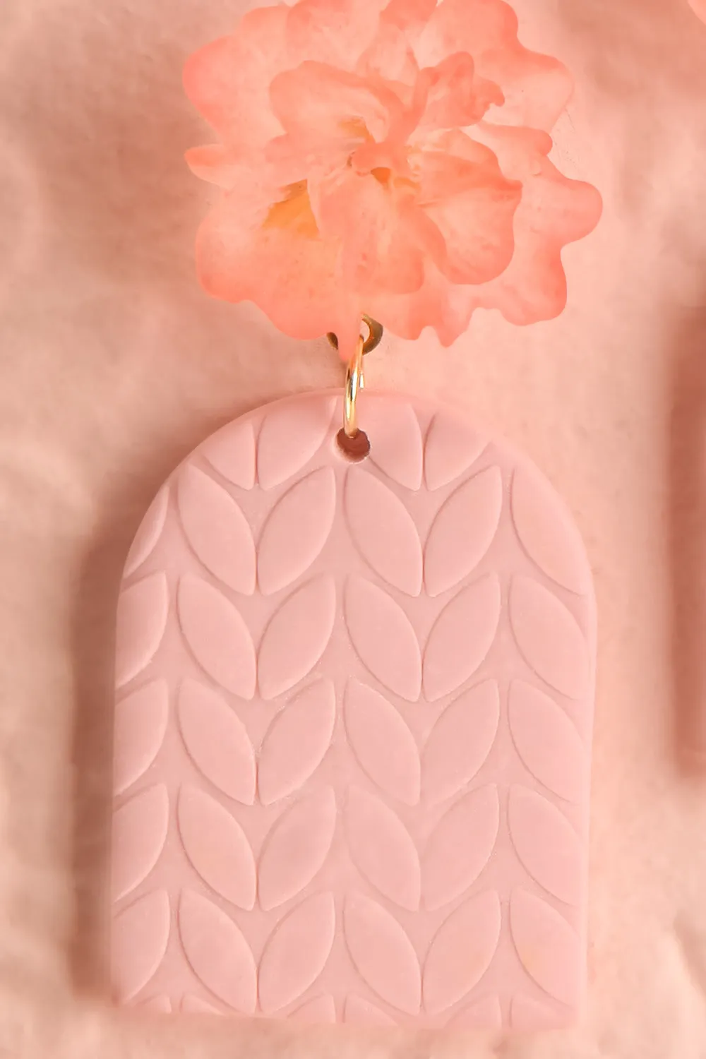 Auranis Pink | Floral Pendant Earrings