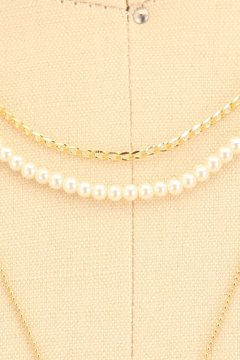 Bao Gold | 3-in-1 Layered Chain Necklace w/ Pearls