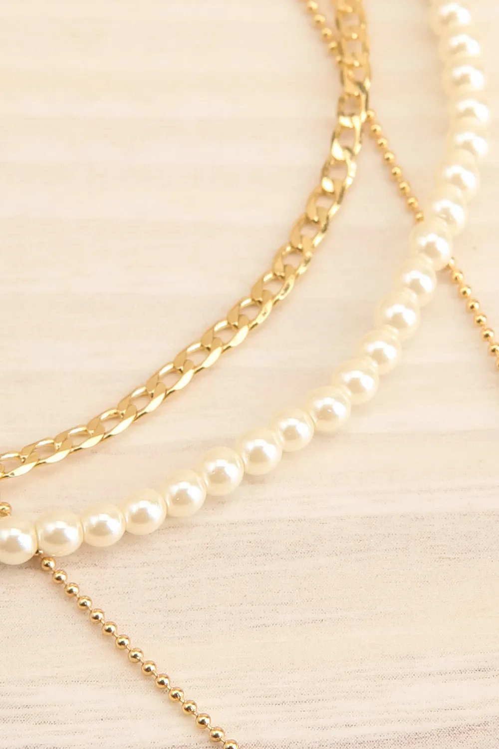 Bao Gold | 3-in-1 Layered Chain Necklace w/ Pearls