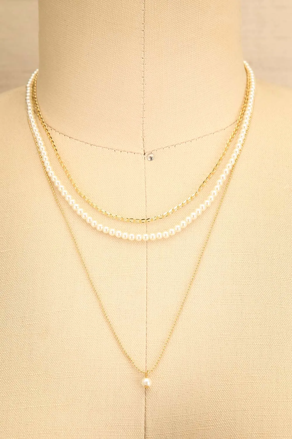 Bao Gold | 3-in-1 Layered Chain Necklace w/ Pearls