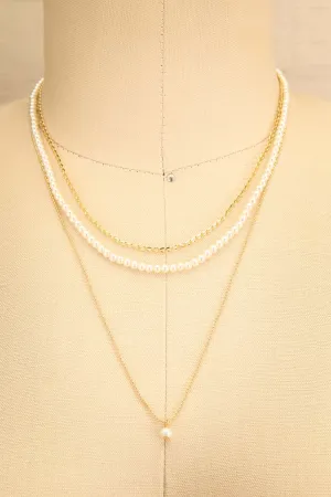 Bao Gold | 3-in-1 Layered Chain Necklace w/ Pearls