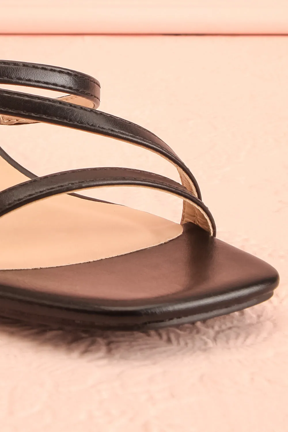 Baobab Black | Strappy Mid Heel Sandals