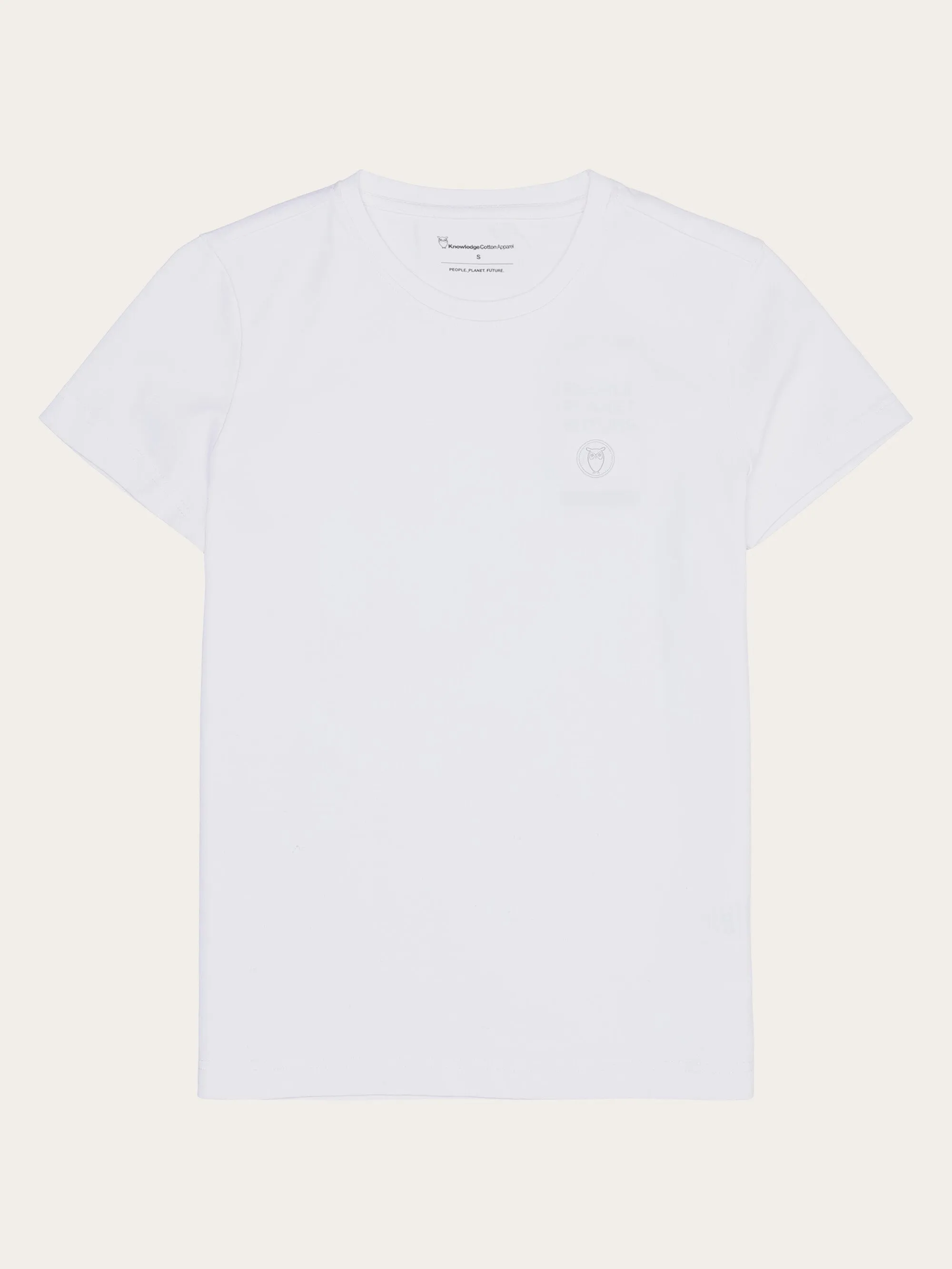 Basic badge tee - Regenerative Organic Certified - GOTS/Vegan - Bright White Knowledge Cotton