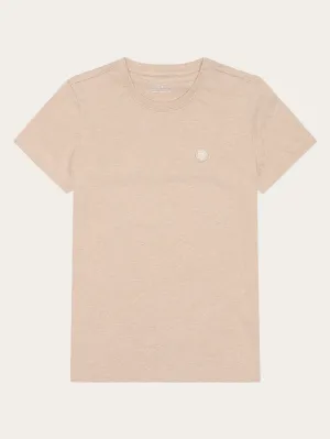 Basic badge tee - Regenerative Organic Certified - GOTS/Vegan - Safari melange Knowledge Cotton