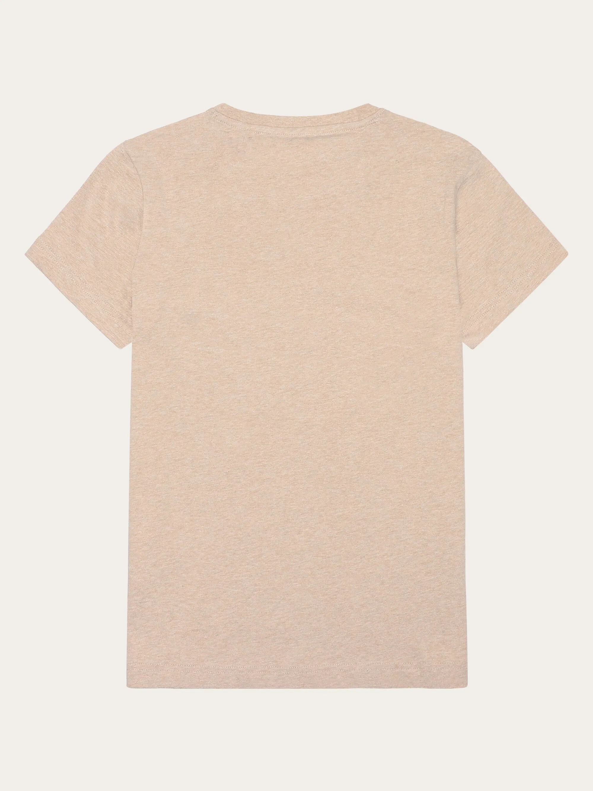 Basic badge tee - Regenerative Organic Certified - GOTS/Vegan - Safari melange Knowledge Cotton