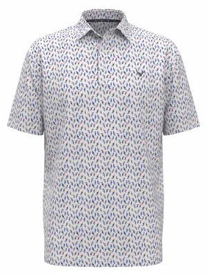 Big & Tall Day All Over Birdie Print Polo Callaway Apparel