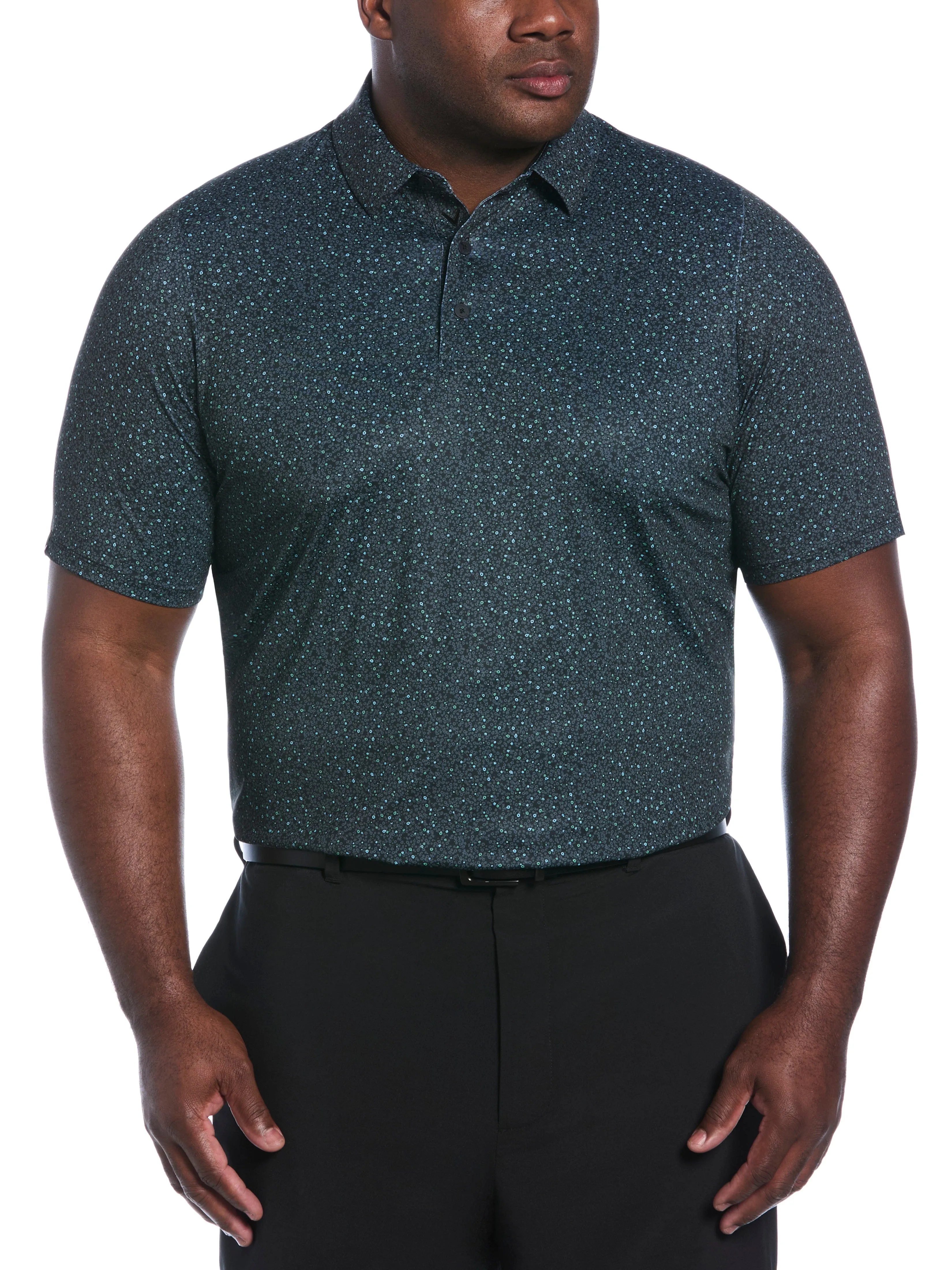 Big & Tall Micro Floral Print Polo Callaway Apparel