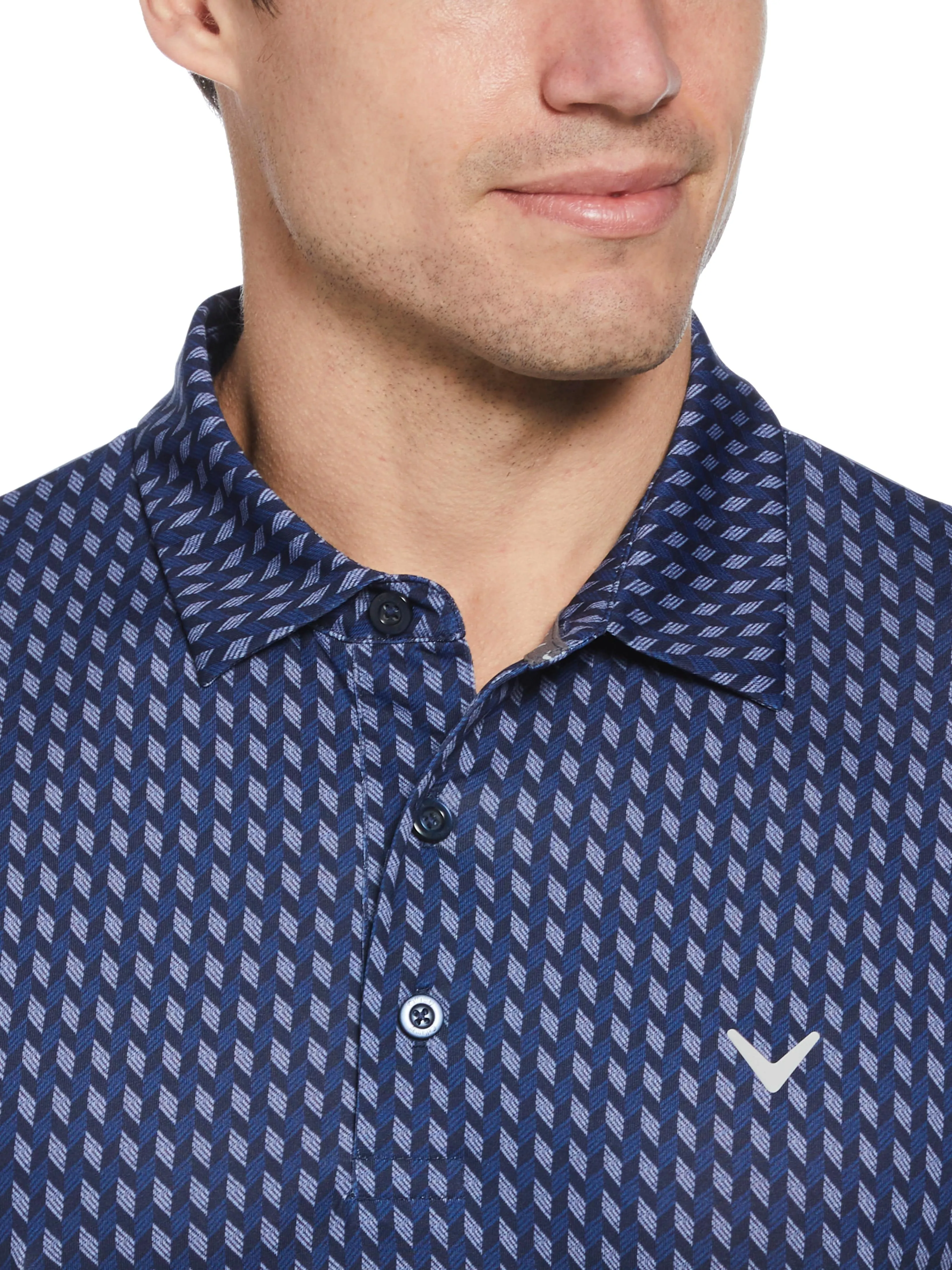 Big & Tall Textured Chevron Geo Polo Callaway Apparel