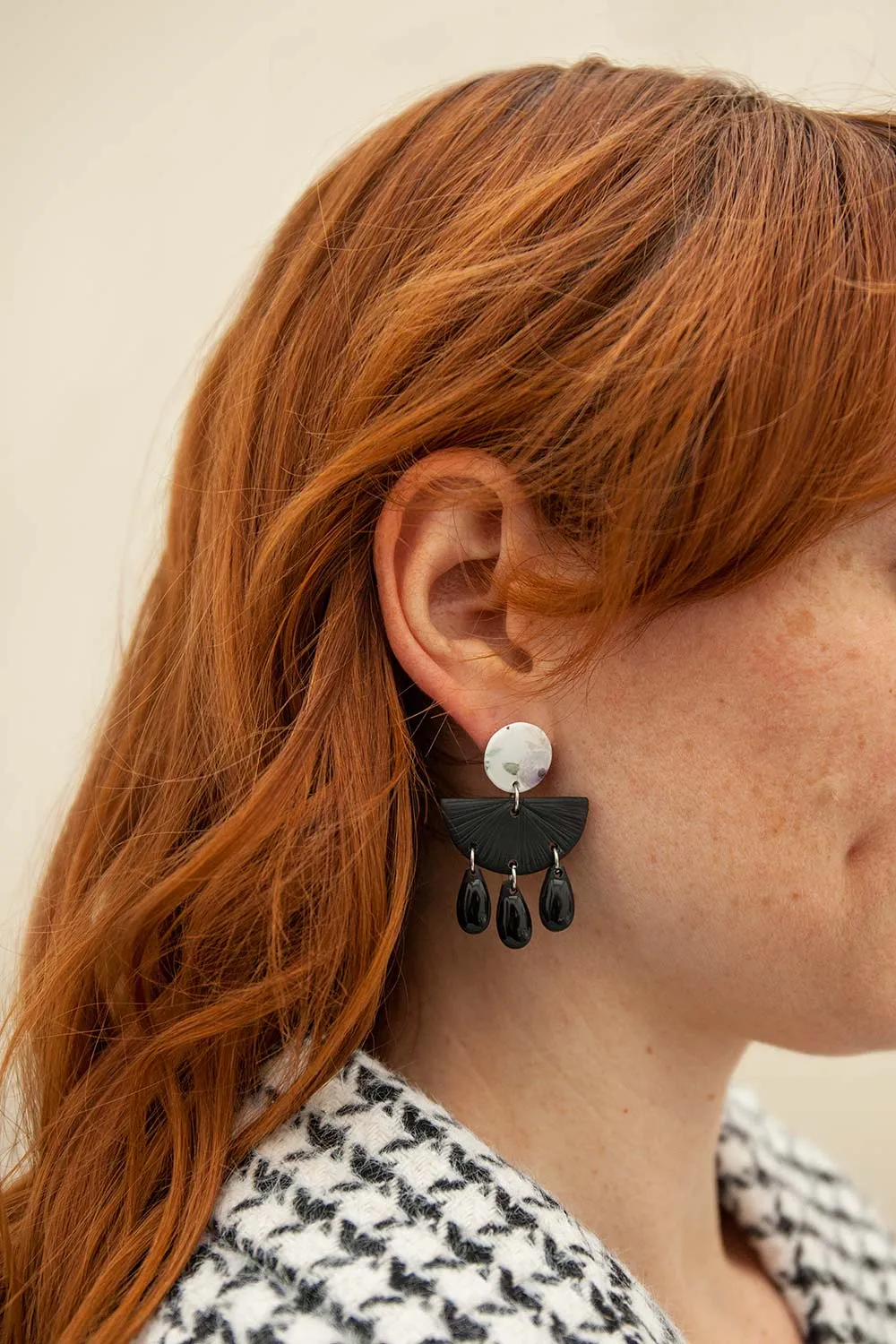 Boheme Lilac | Textured Half-Moon Pendant Earrings