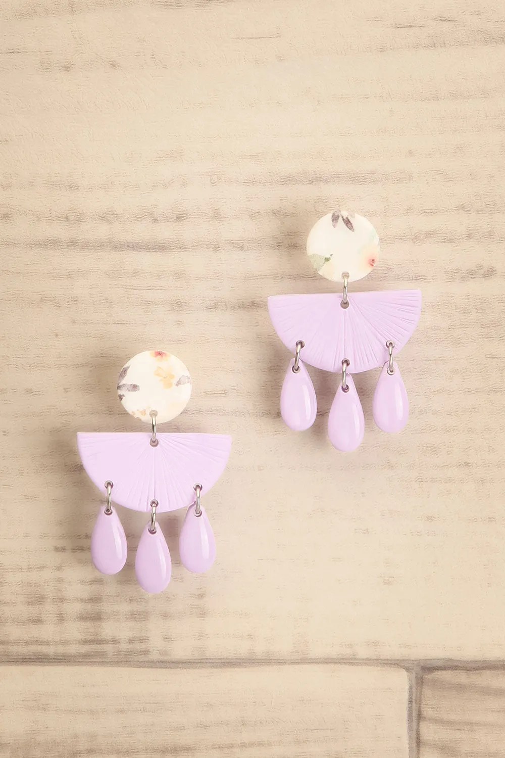Boheme Lilac | Textured Half-Moon Pendant Earrings