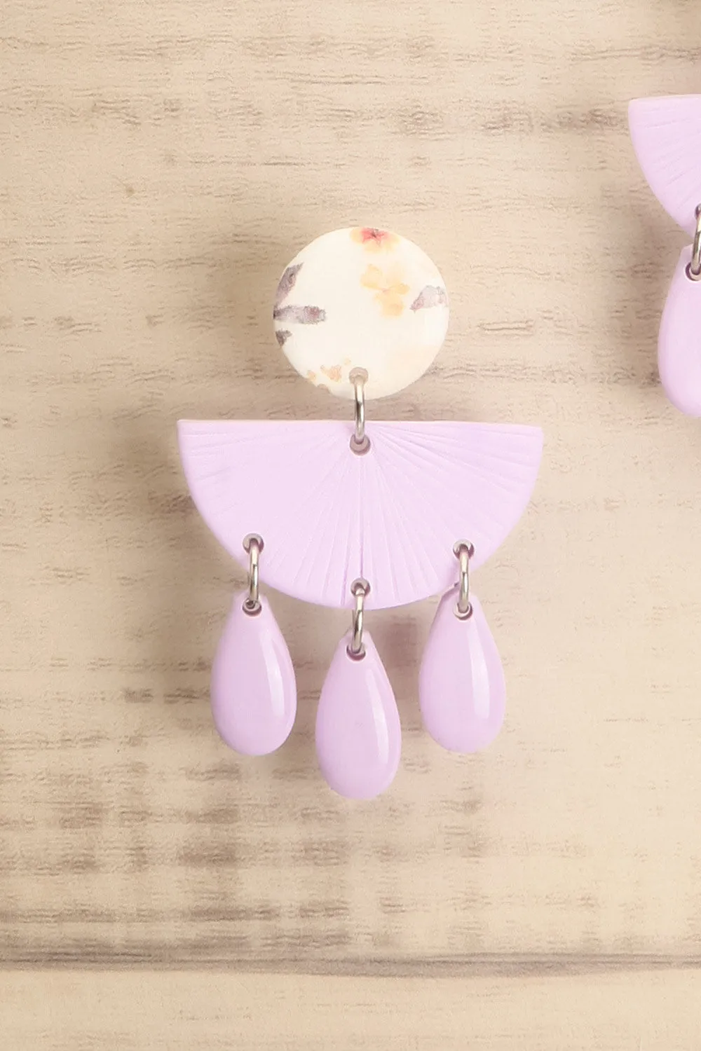 Boheme Lilac | Textured Half-Moon Pendant Earrings