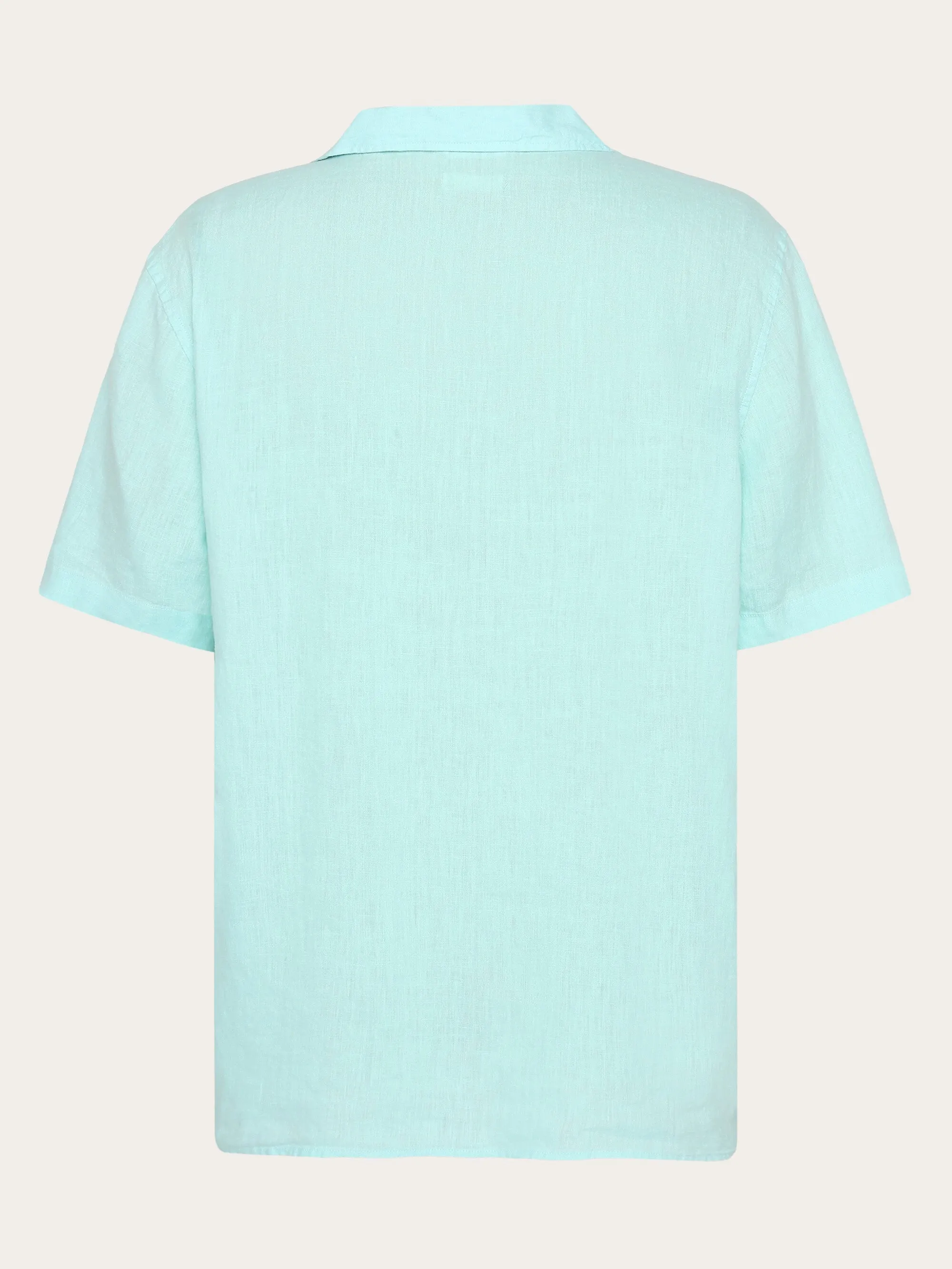 Box fit short sleeved linen shirt - Aqua-Esque Knowledge Cotton