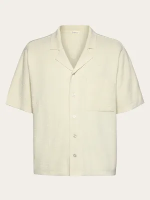 Boxy short sleeve structured knitted shirt - Regenerative Organic Certified - GOTS/Vegan - Egret Knowledge Cotton