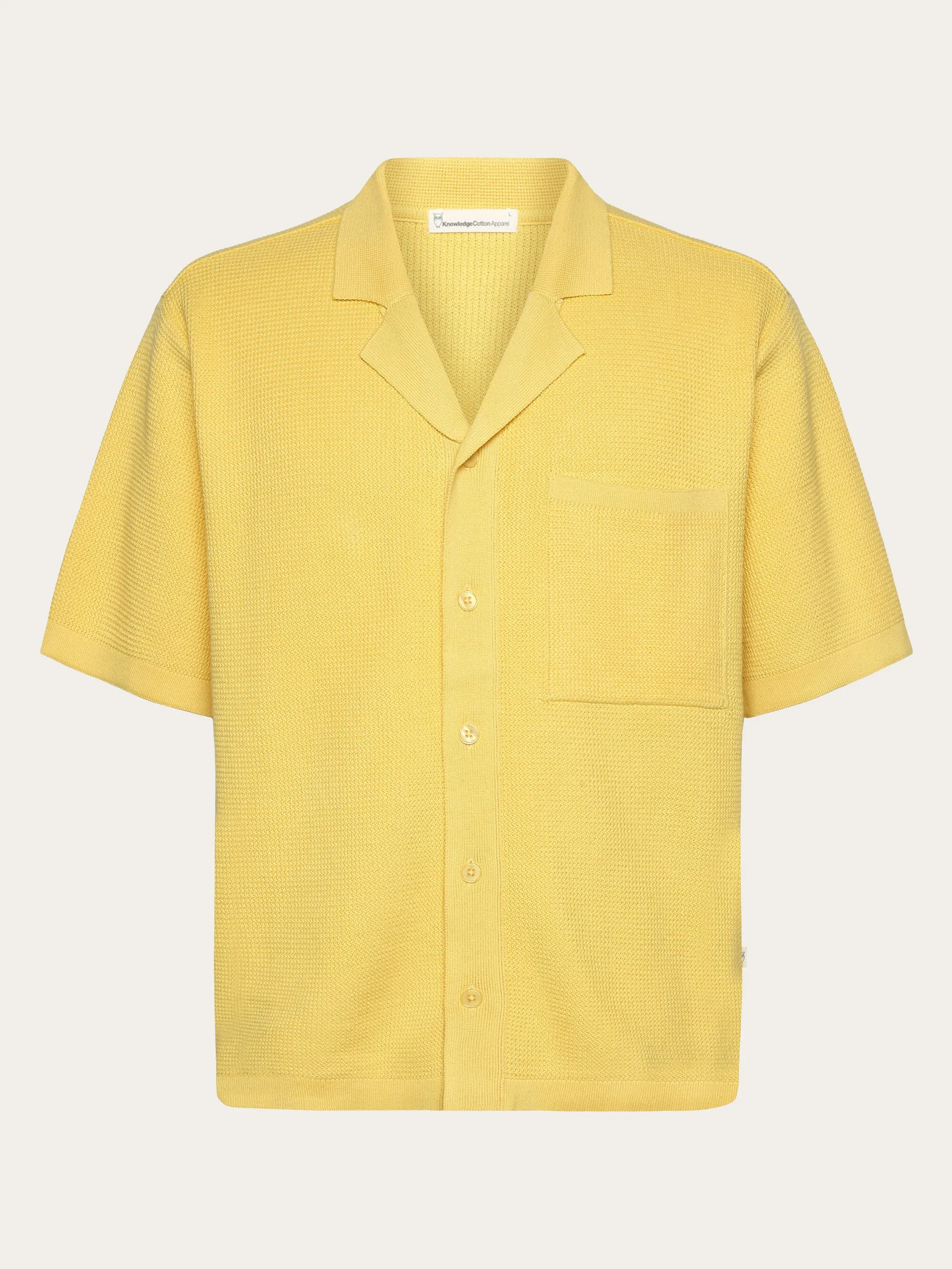 Boxy short sleeve structured knitted shirt - Regenerative Organic Certified - GOTS/Vegan - Yarrow Knowledge Cotton