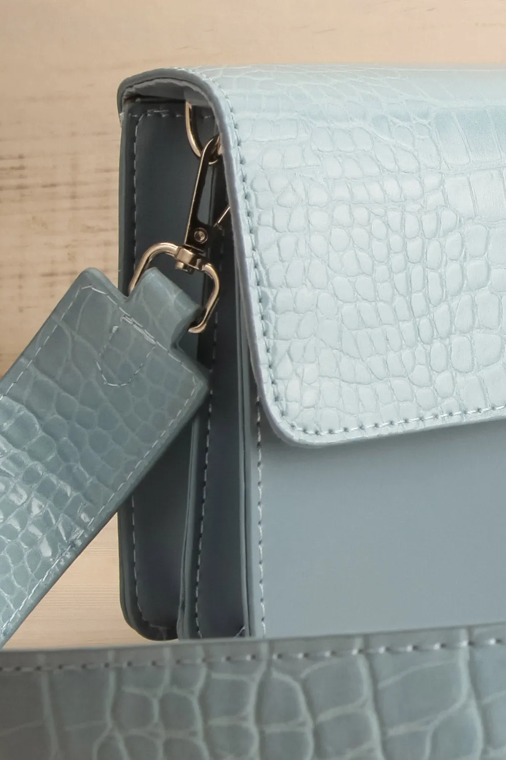 Brazzaville Blue | Half-Croc Crossbody Bag