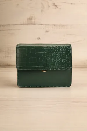 Brazzaville Green | Half-Croc Crossbody Bag