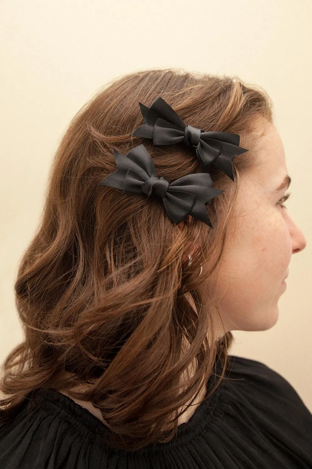Briana Black | Set of 2 Silky Bow Hair Clips