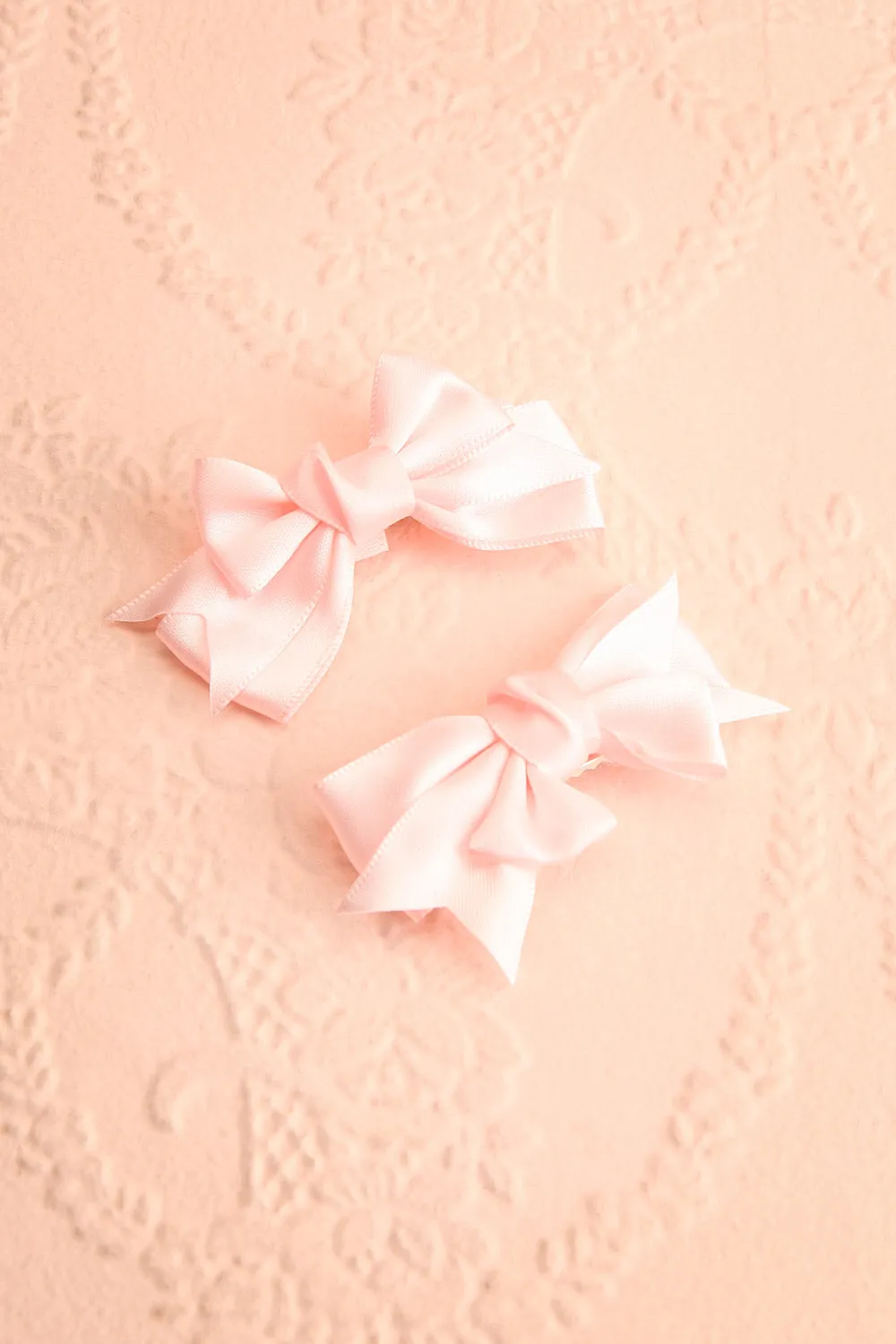 Briana Pink | Set of 2 Silky Bow Hair Clips