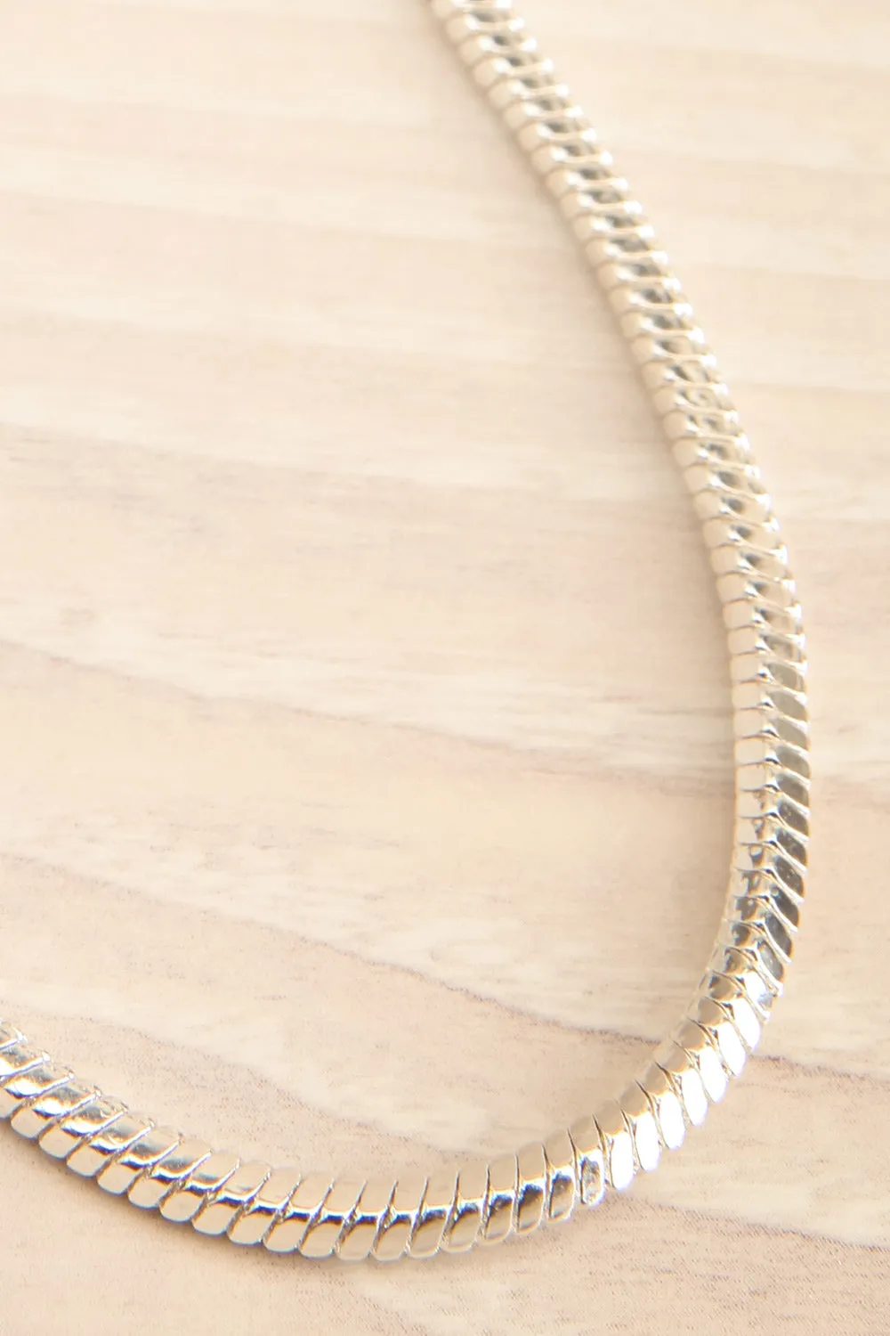 Buslem Silver | Square Snake Chain Necklace