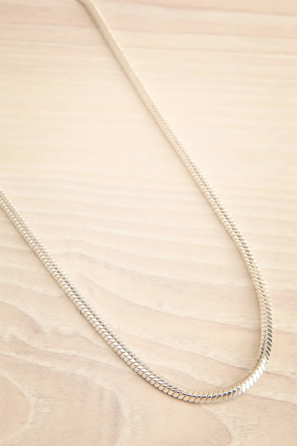 Buslem Silver | Square Snake Chain Necklace