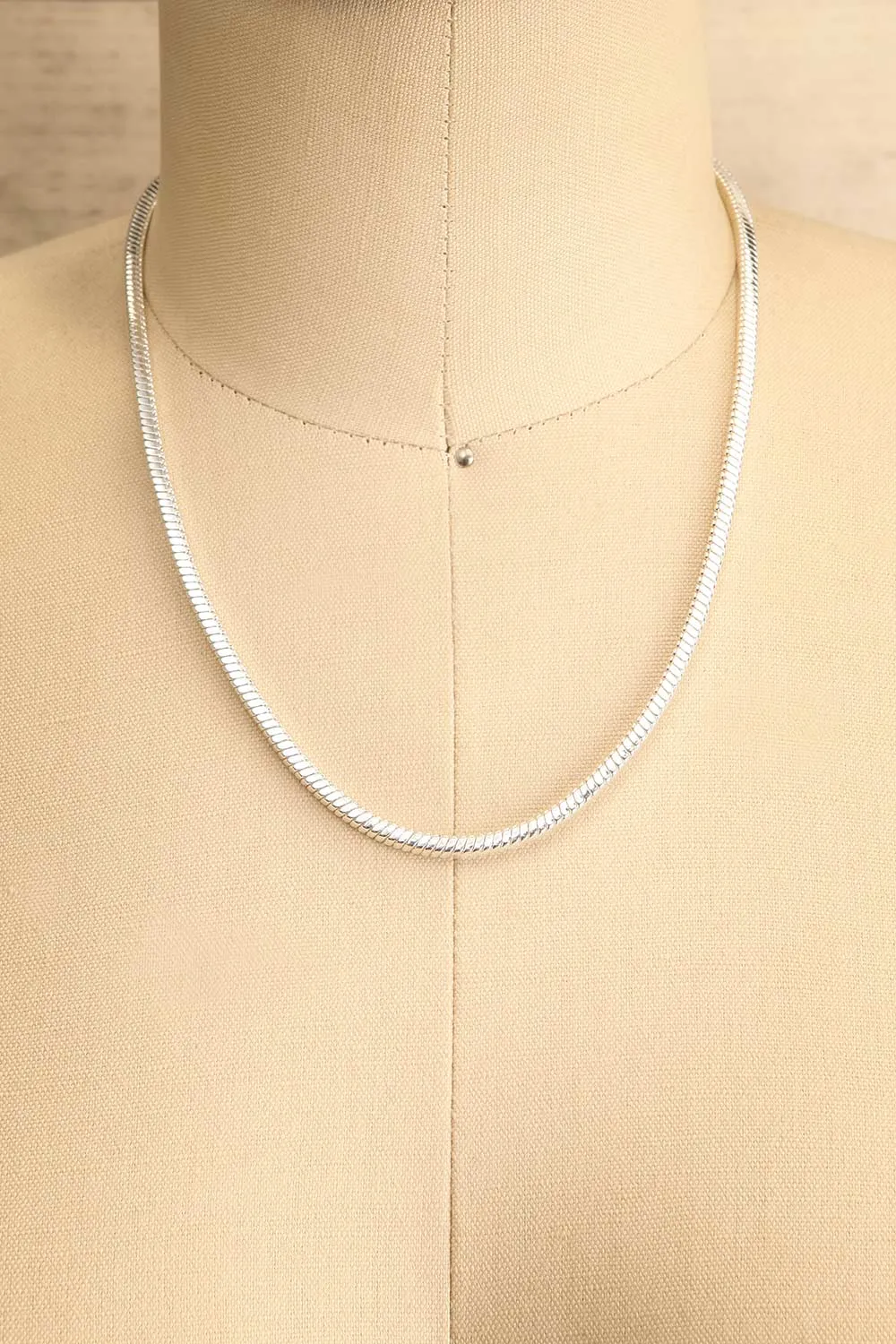 Buslem Silver | Square Snake Chain Necklace
