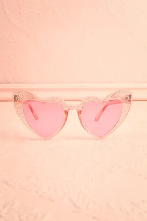 Cancun Pink Glossy | Heart-Shaped Sunglasses