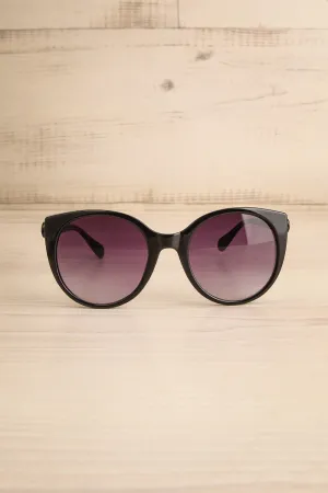 Caty | Glossy Black Cat-Eye Sunglasses