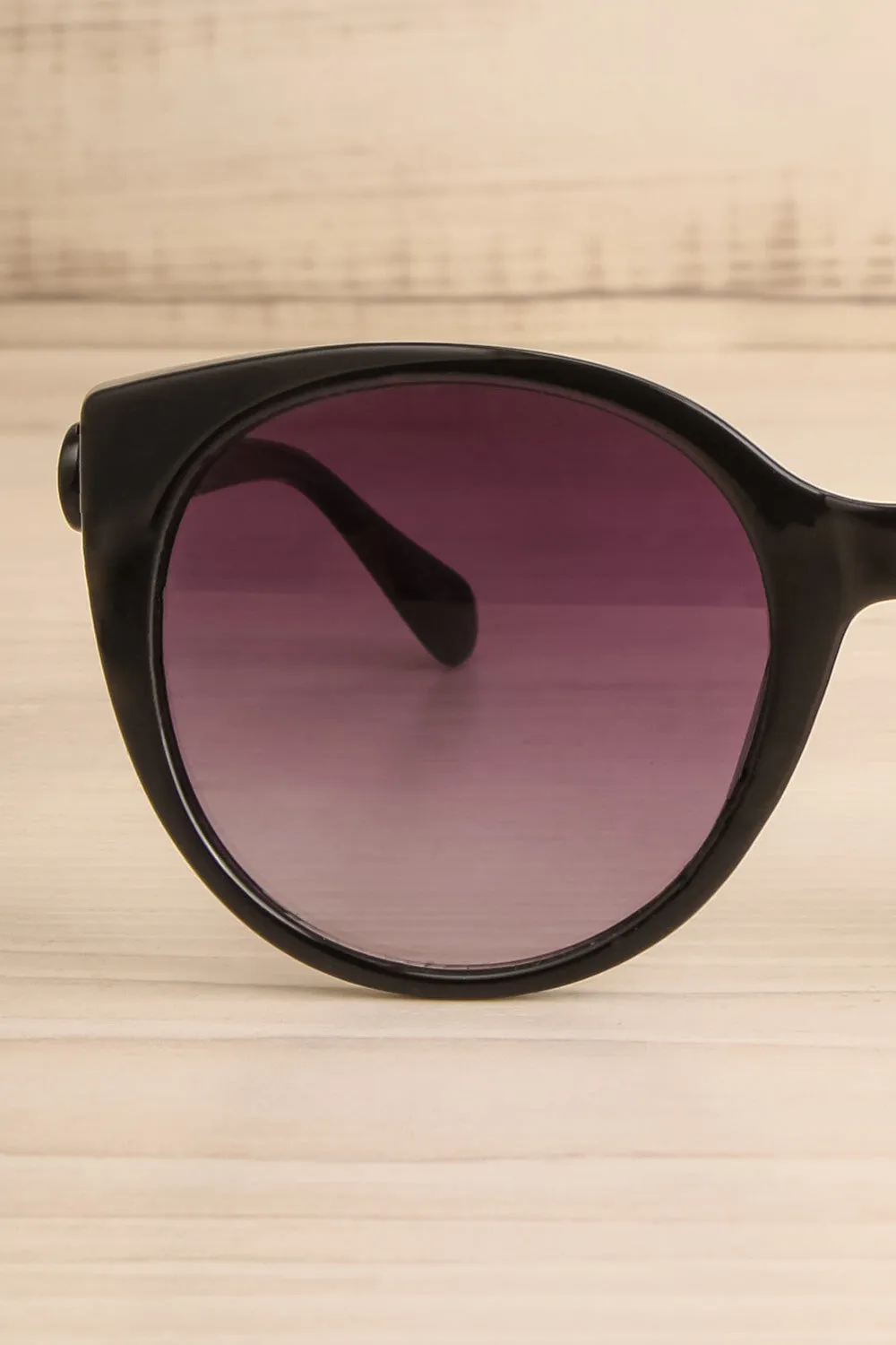 Caty | Glossy Black Cat-Eye Sunglasses