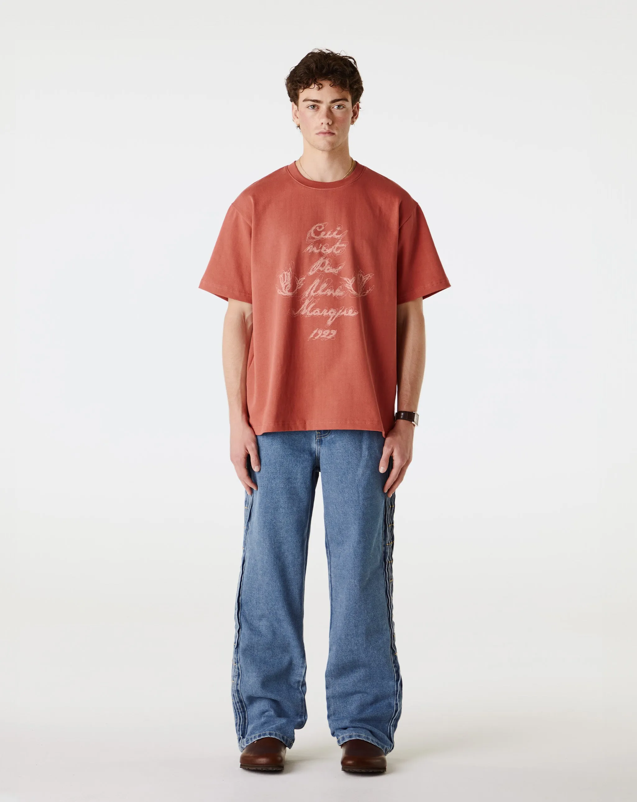 Ceci N'Est Pas Hand-Embroidered Scribble T-Shirt
