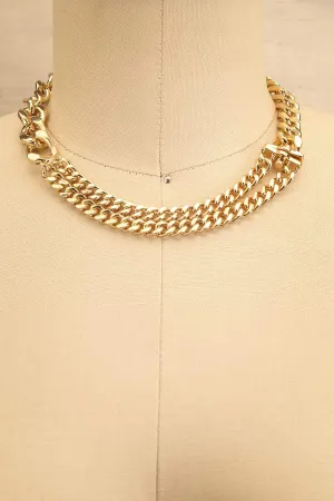 Cendres Gold | Chunky Curb Chain Necklace
