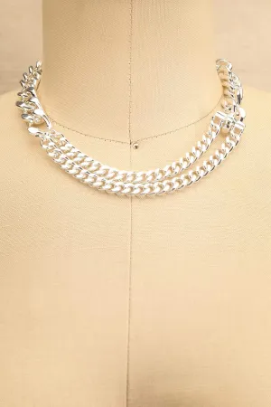 Cendres Silver | Chunky Curb Chain Necklace