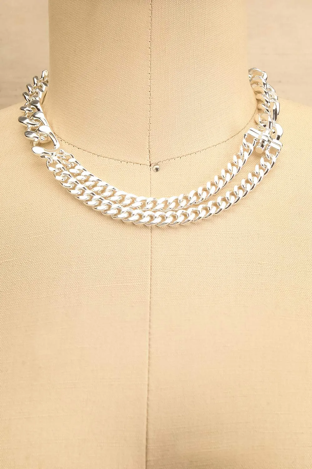 Cendres Silver | Chunky Curb Chain Necklace