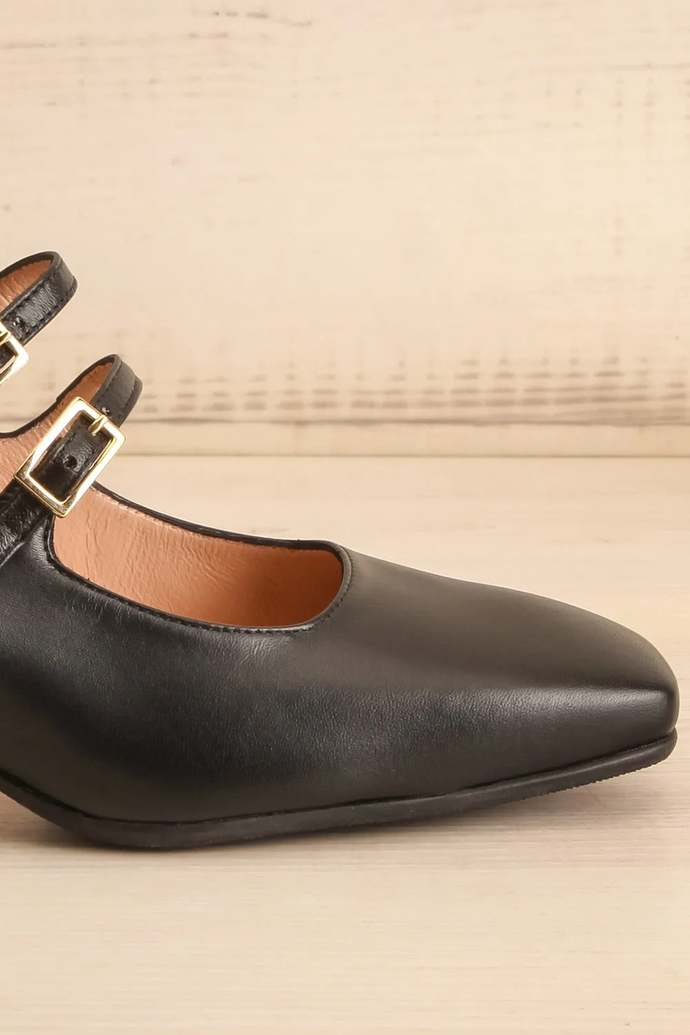 Chiredzi Black | Pointed Toe Mary-Jane Heels