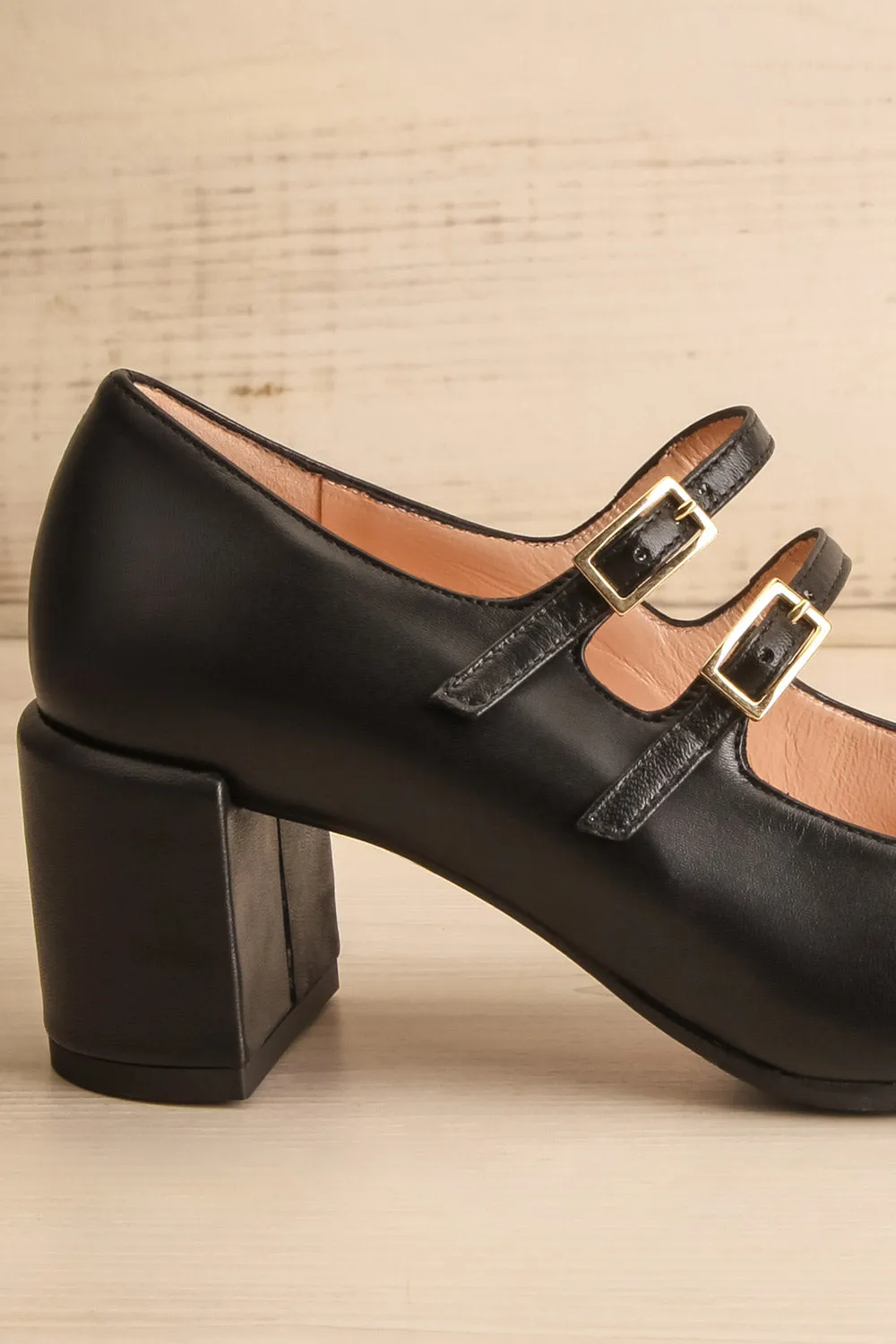 Chiredzi Black | Pointed Toe Mary-Jane Heels