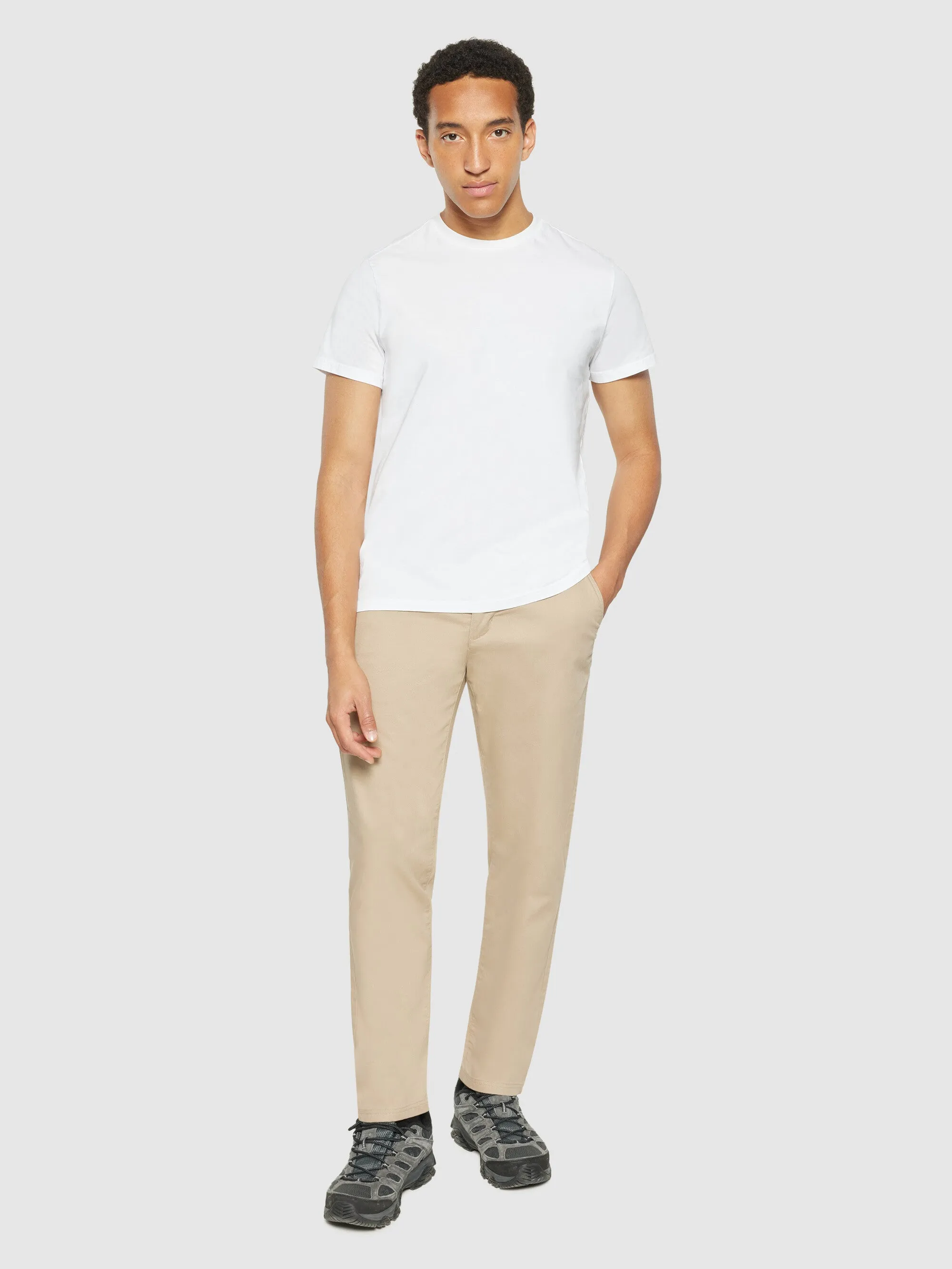 CHUCK regular canvas pants - GOTS/Vegan - Light feather gray Knowledge Cotton