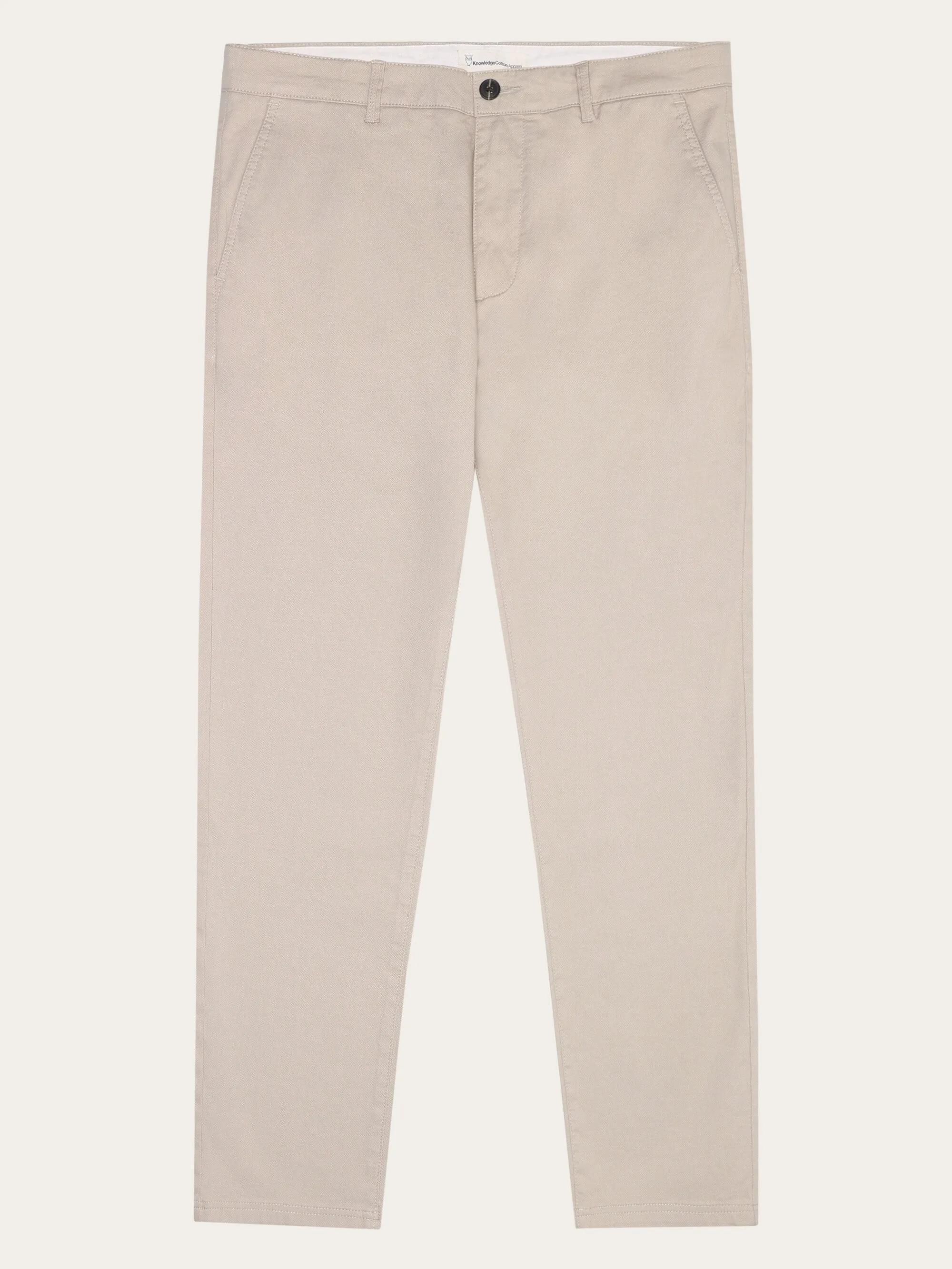 CHUCK regular canvas pants - GOTS/Vegan - Light feather gray Knowledge Cotton