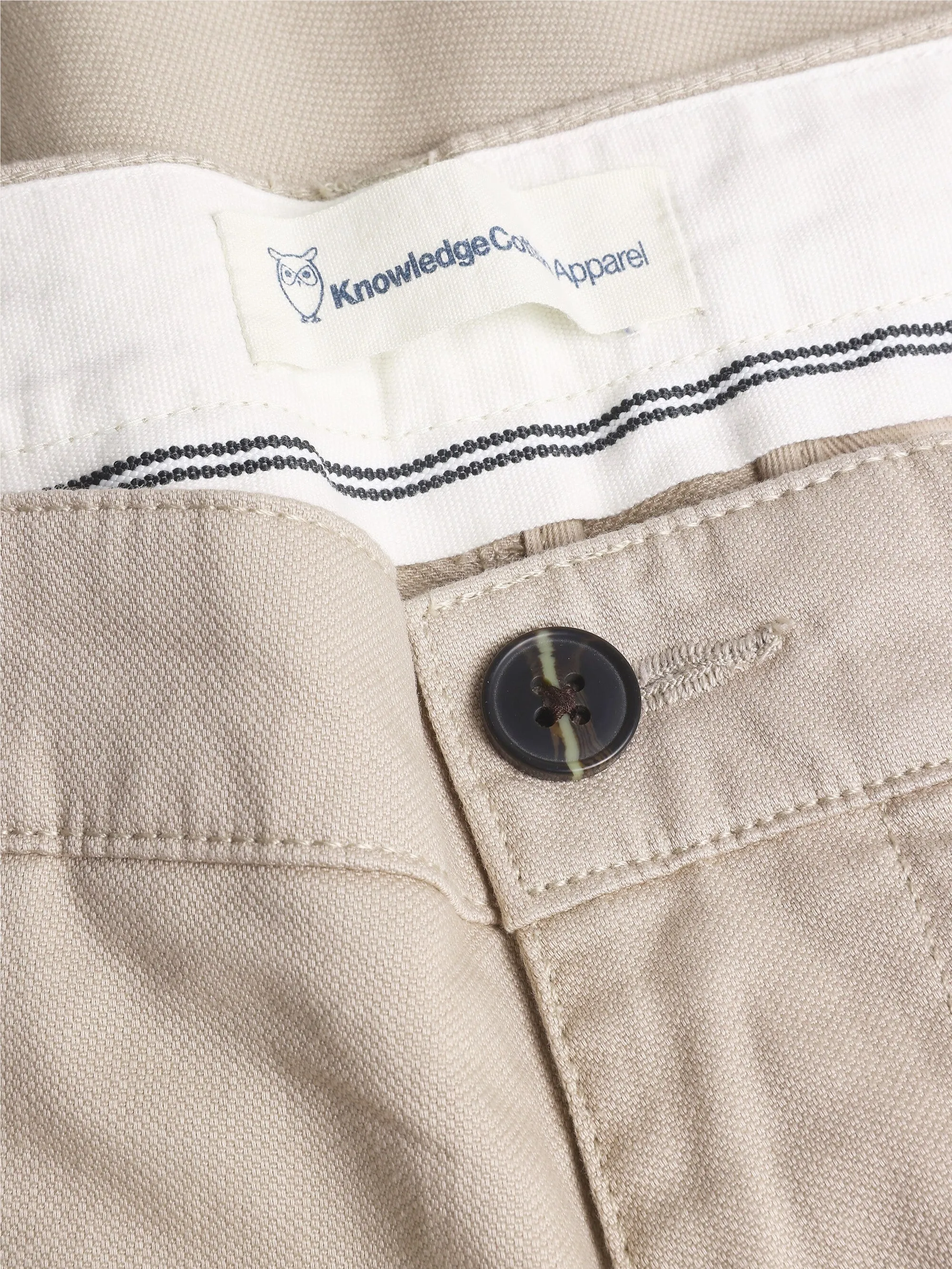 CHUCK regular canvas pants - GOTS/Vegan - Light feather gray Knowledge Cotton