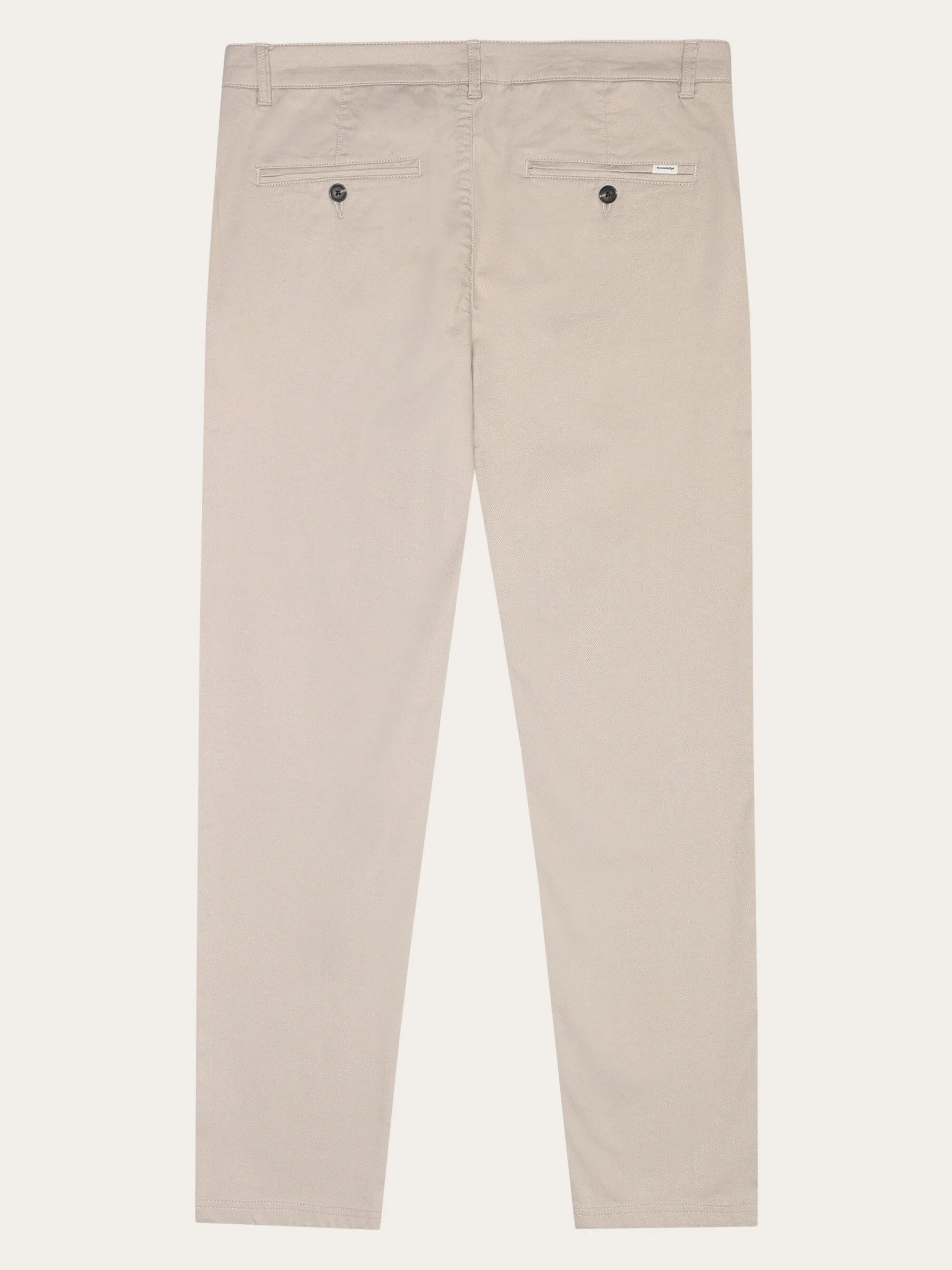 CHUCK regular canvas pants - GOTS/Vegan - Light feather gray Knowledge Cotton