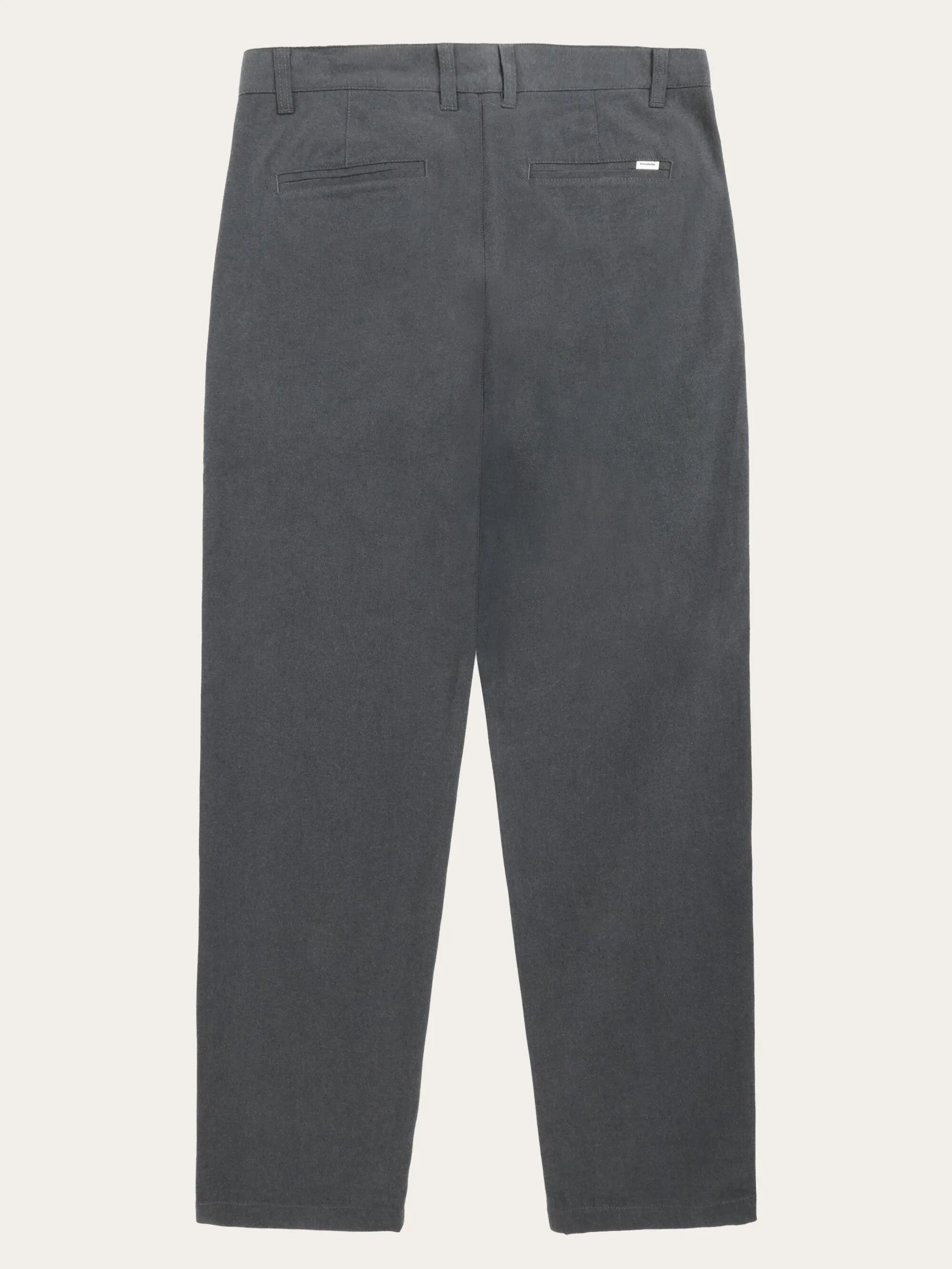 CHUCK regular flannel chino pants - Gray Pinstripe Knowledge Cotton