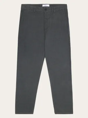 CHUCK regular flannel chino pants - Gray Pinstripe Knowledge Cotton